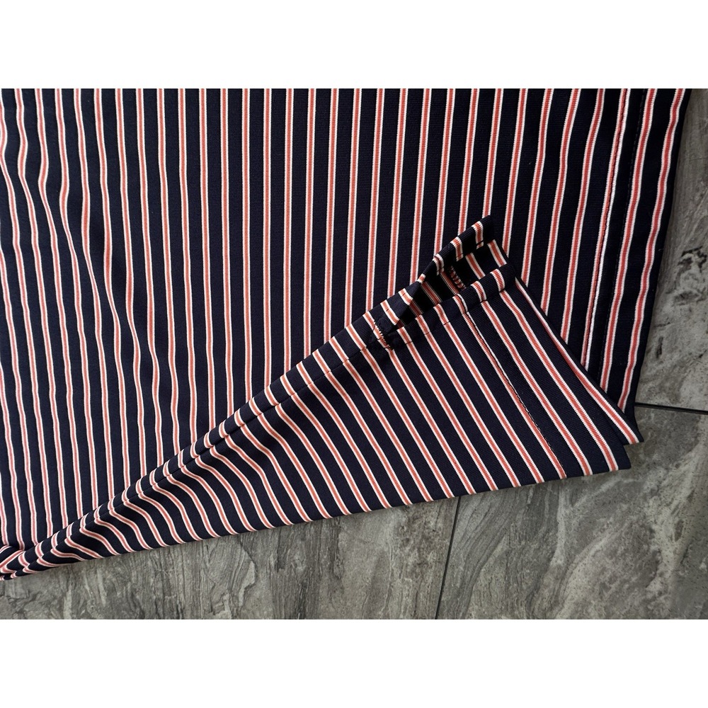 IZOD GOLF Polo Shirt Mens M Short Sleeve Casual Striped Orange Navy Collared EUC - Picture 10 of 11